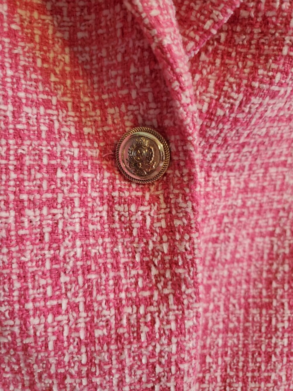 Pink Tweed Single-Button Blazer - Picture 6 of 8